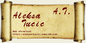 Aleksa Tucić vizit kartica
